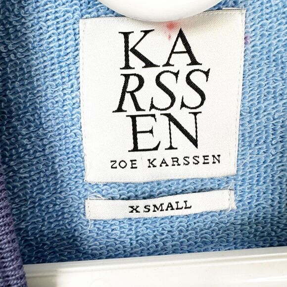 Zoe Karssen XS Oversized Two Tone Welcome To Paradise Short Sleeve Sweatshirt - Picture 4 of 9